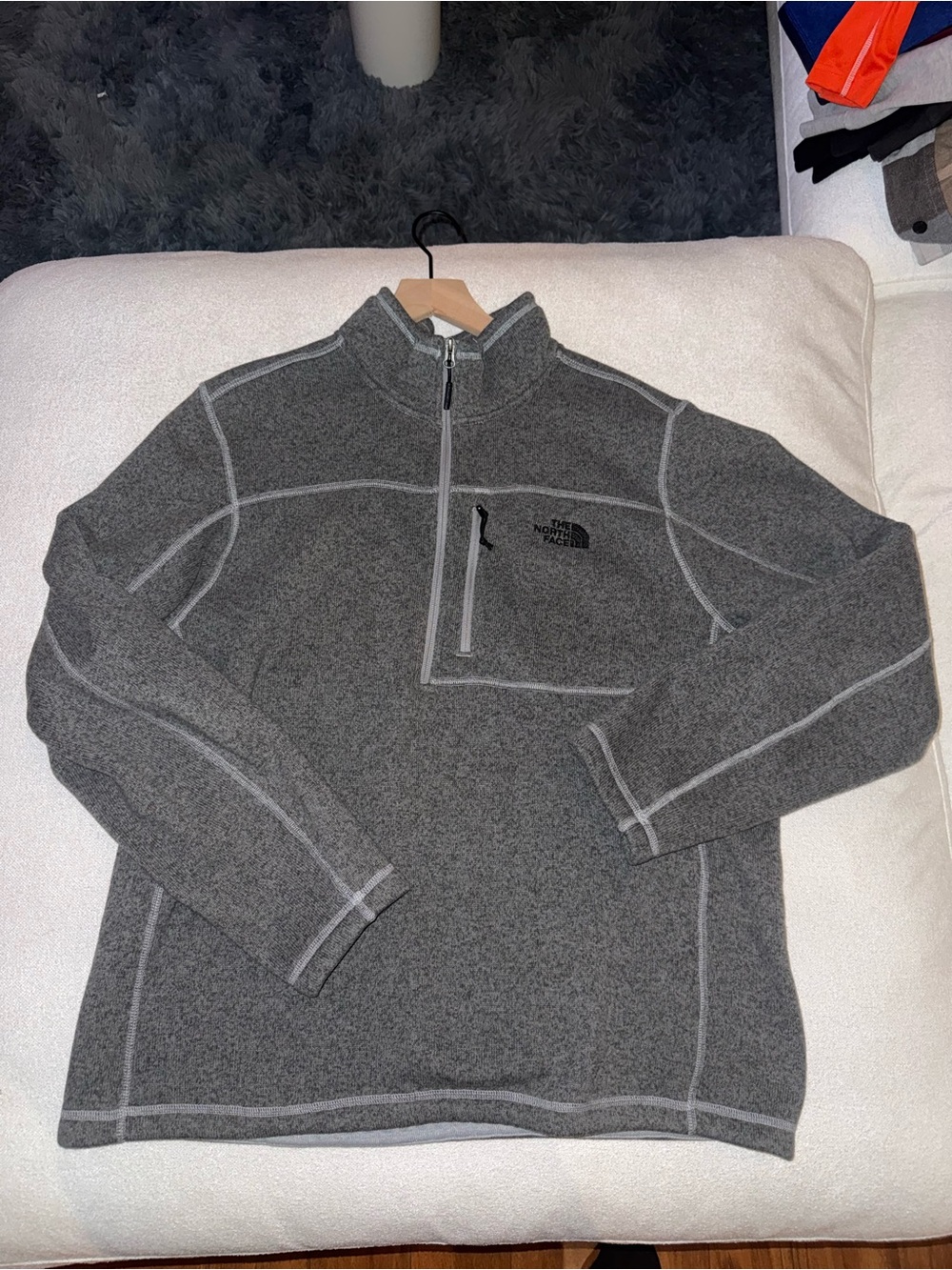 The North Face Men's Gray Zip-Up Fleece Pullover